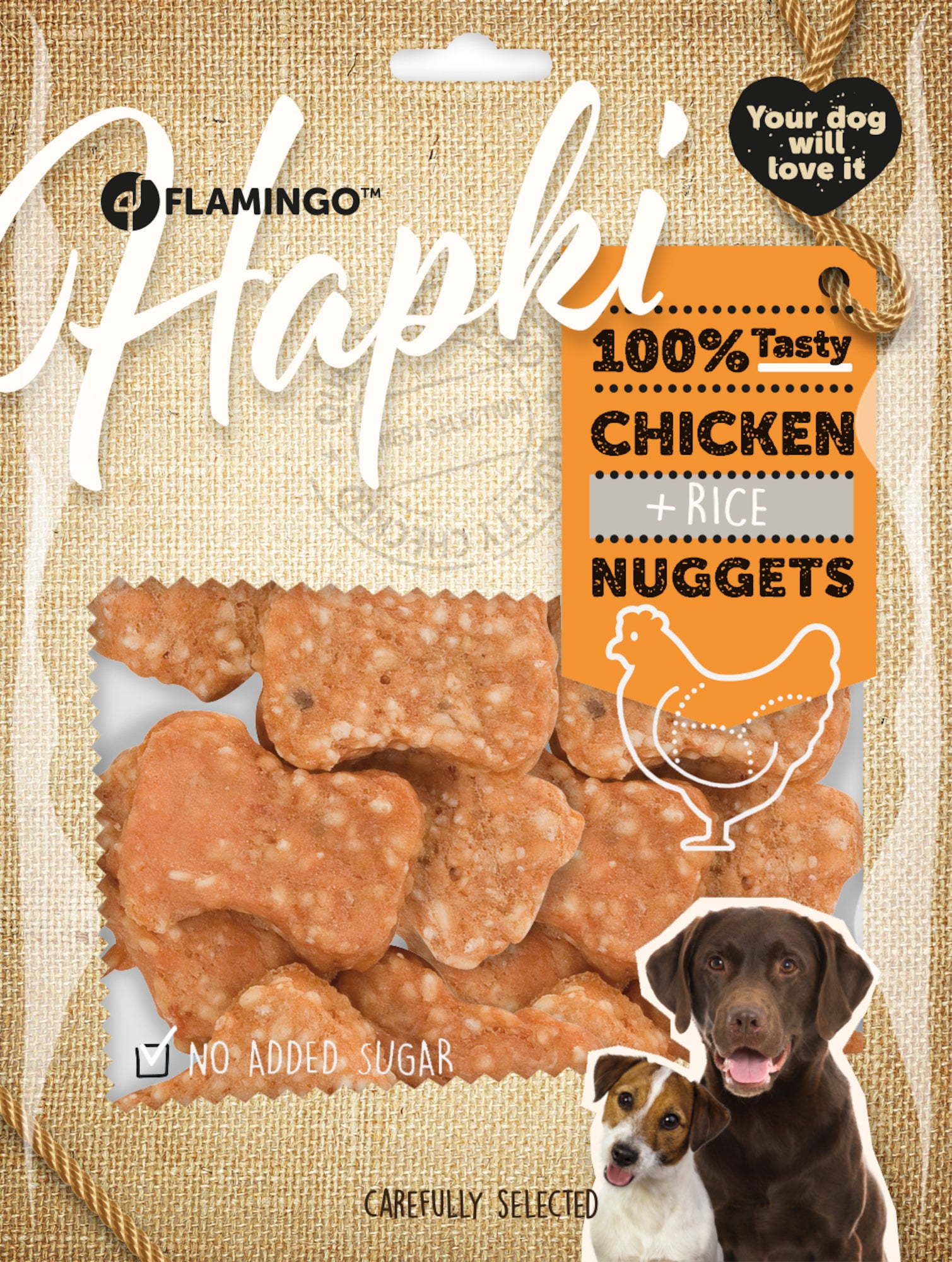 hondensnack Kippen Nuggets met Rijst 400gr - Huisdierplezier