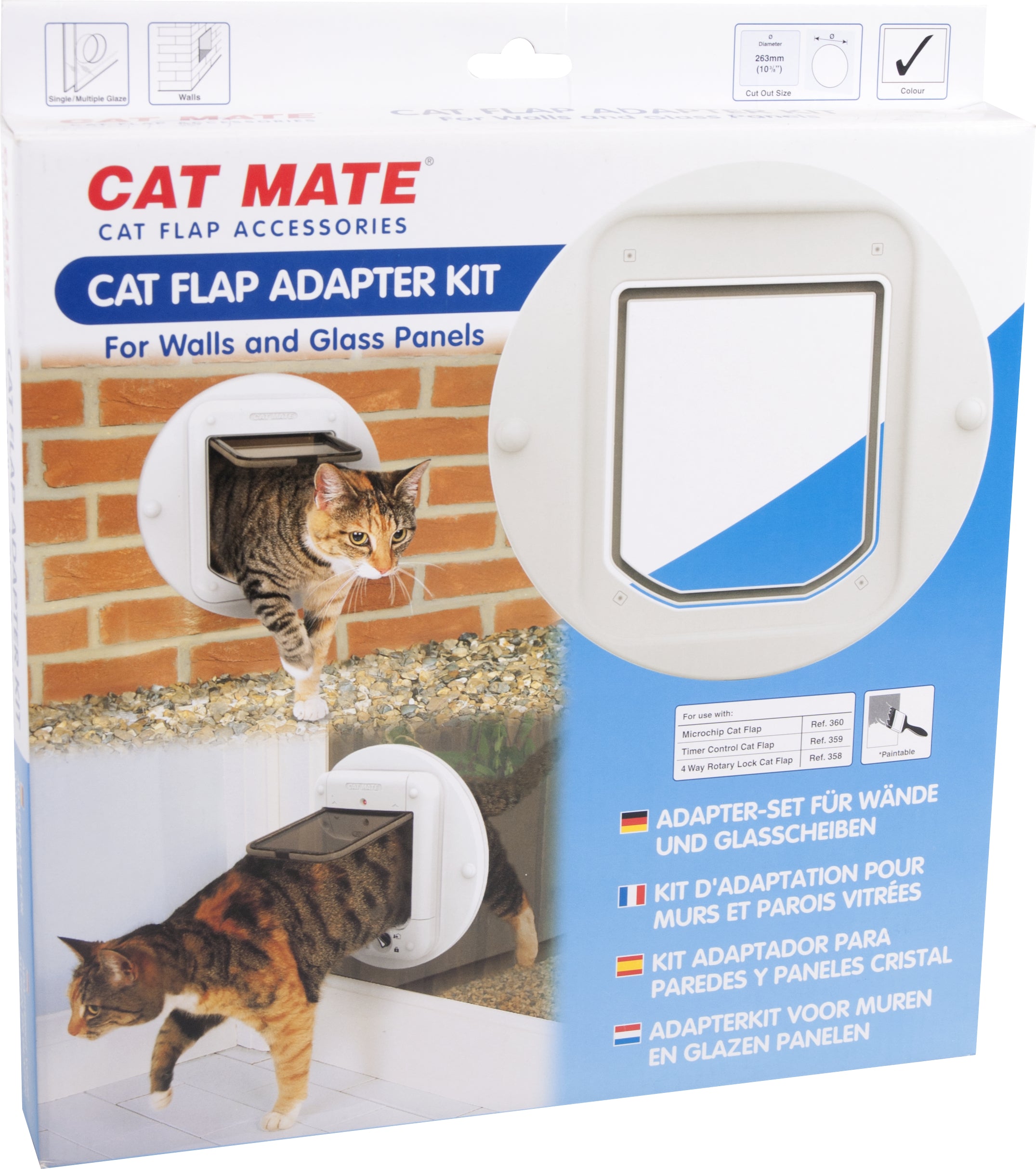 Cat Mate Adapterkit Muren + Glaspanel voor 1033392/560232 - Huisdierplezier