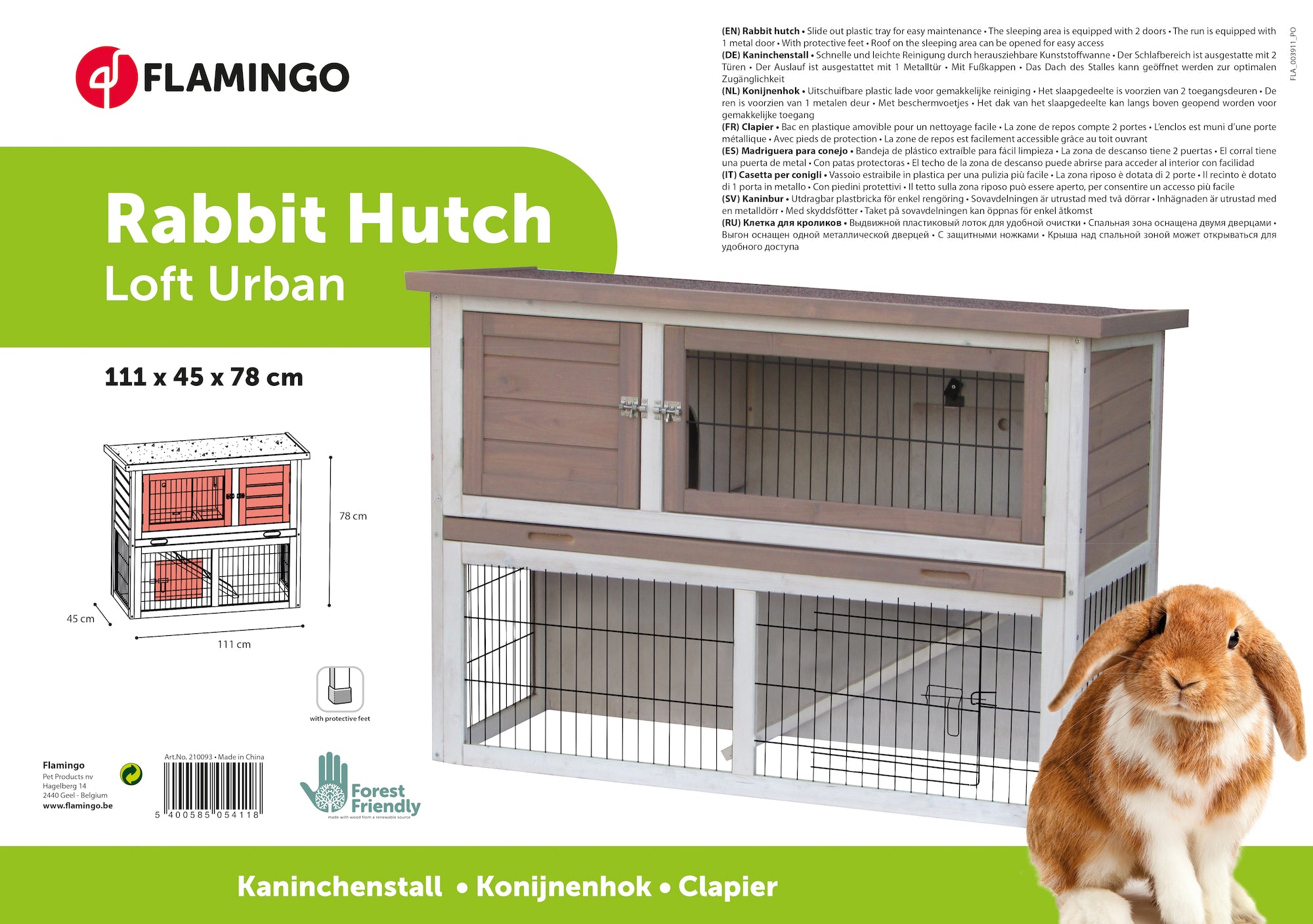 konijnenhok Loft Urban met Ren - Huisdierplezier