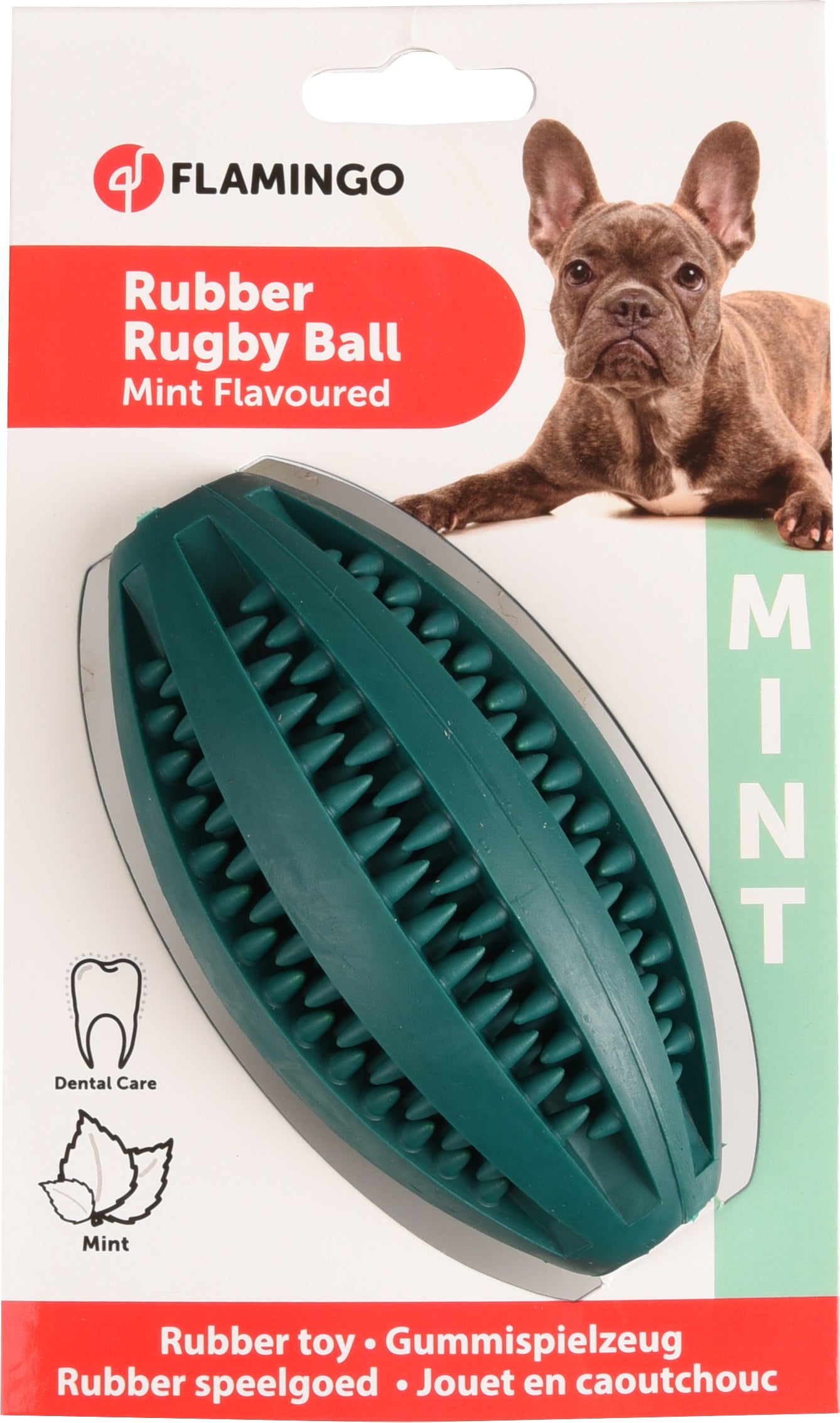 Hondenspeelgoed Rugby met Munt Smaak I Extra Sterk - Huisdierplezier