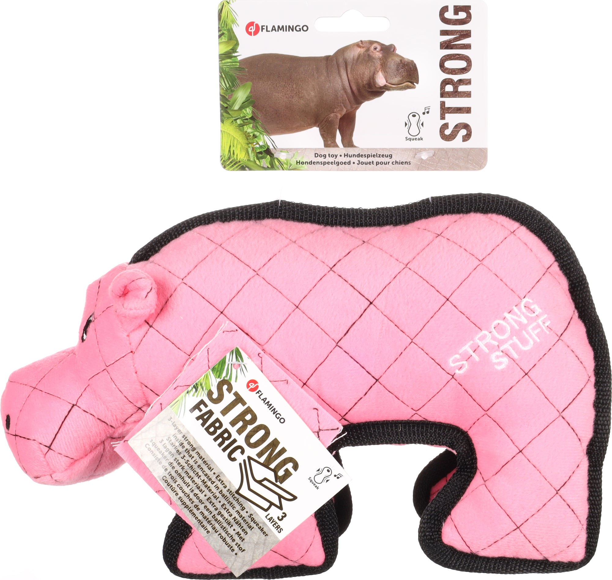 hondenspeelgoed Strong Stuff nijlpaard - Huisdierplezier
