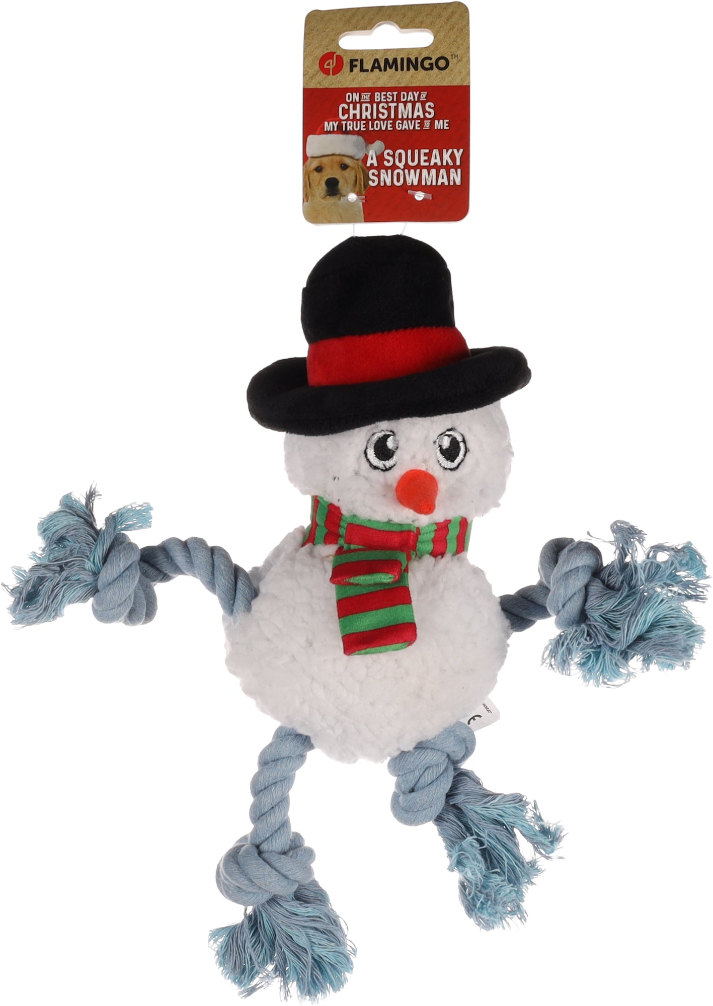 Kerst sneeuwpop Flostouw - Huisdierplezier