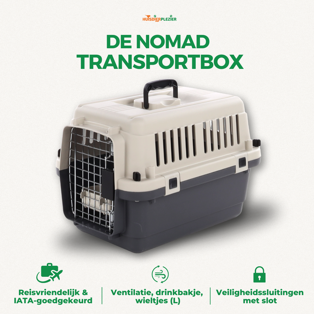 Hondentransportbox Nomad grijs IATA Conform - Huisdierplezier