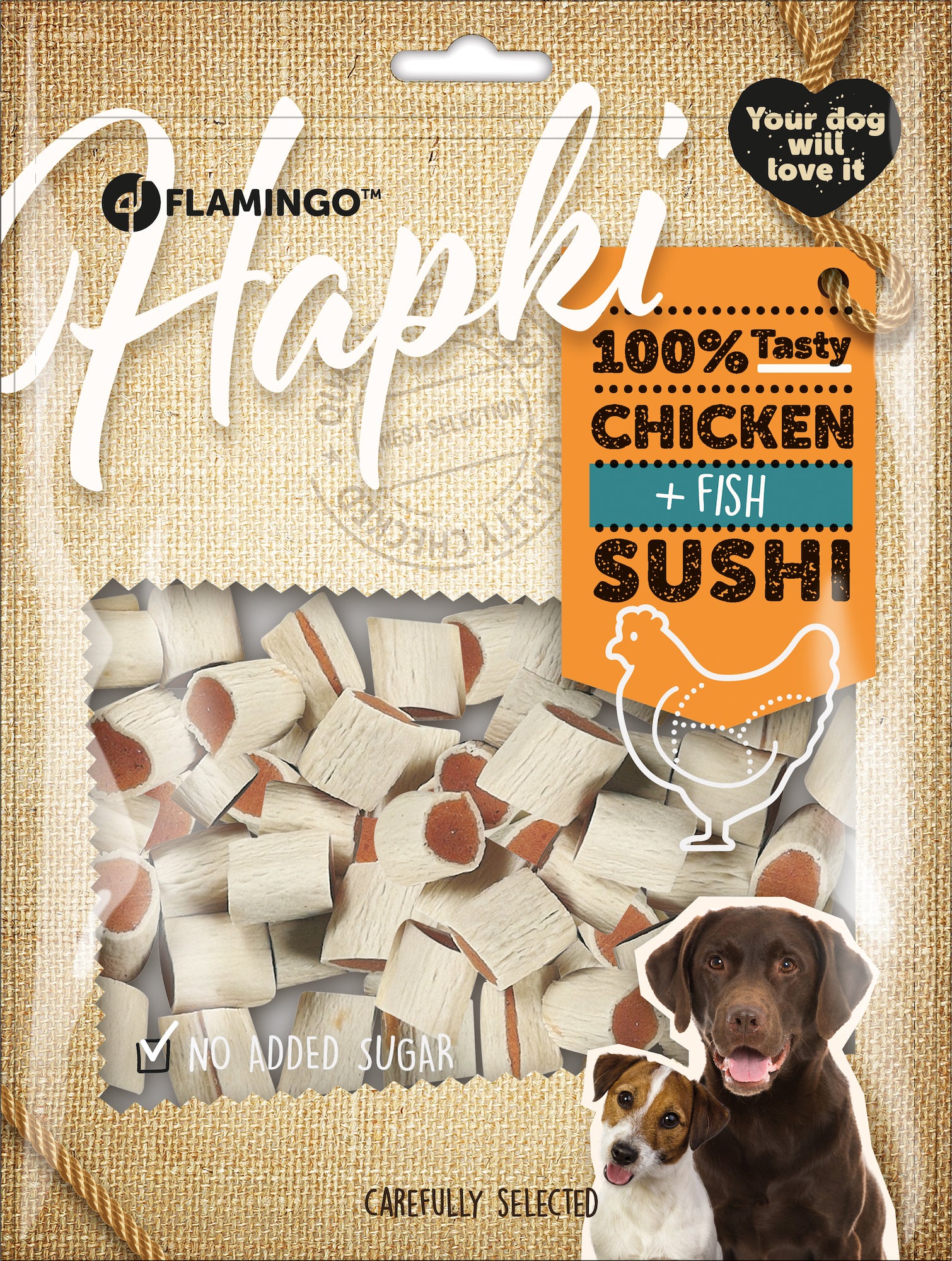 hondensnack Sushi Rol met Kip & Vis 400gr - Huisdierplezier
