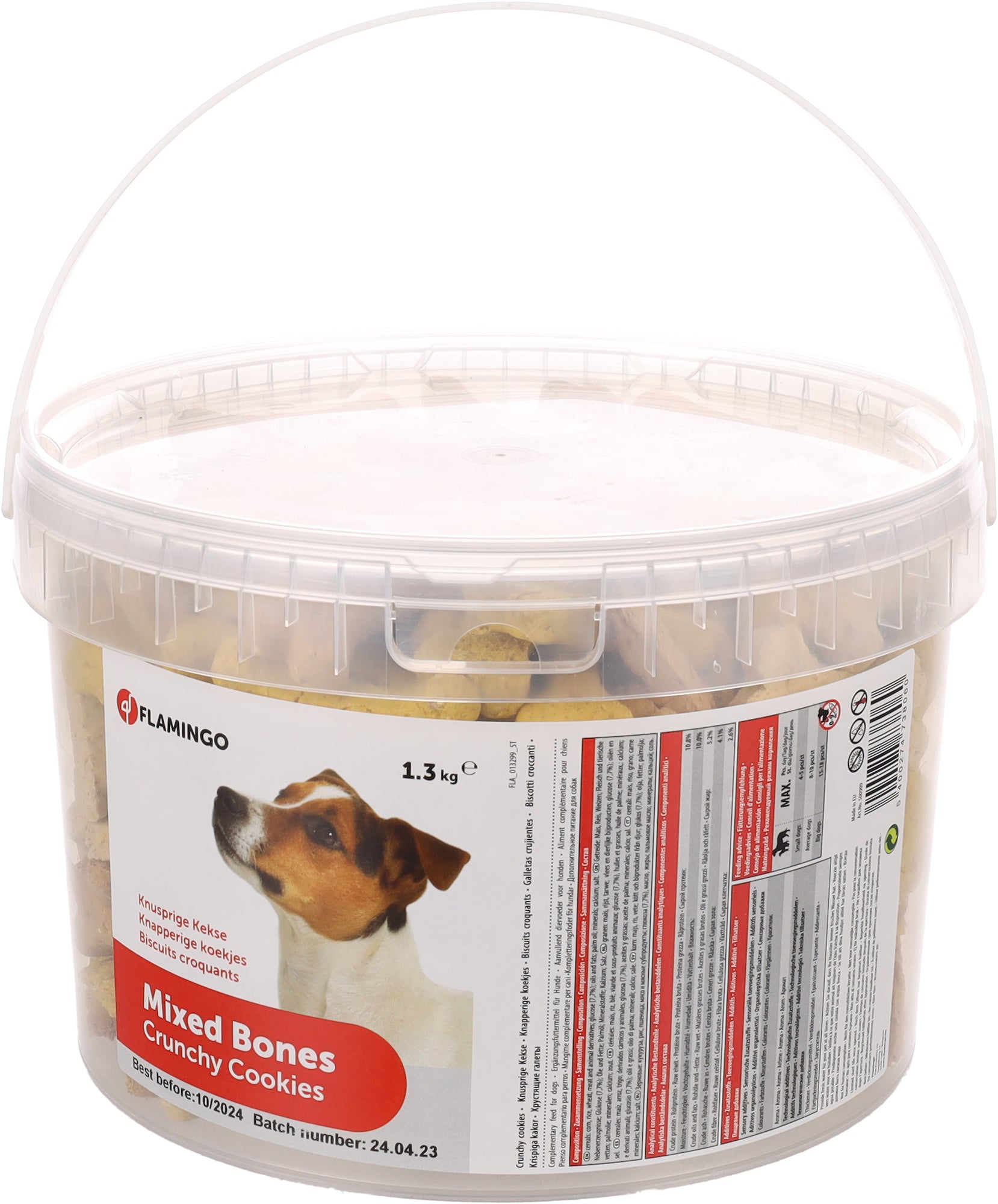 Hondenkoekjes Botjes Mix Voordeel Emmer 1,30kg - Huisdierplezier