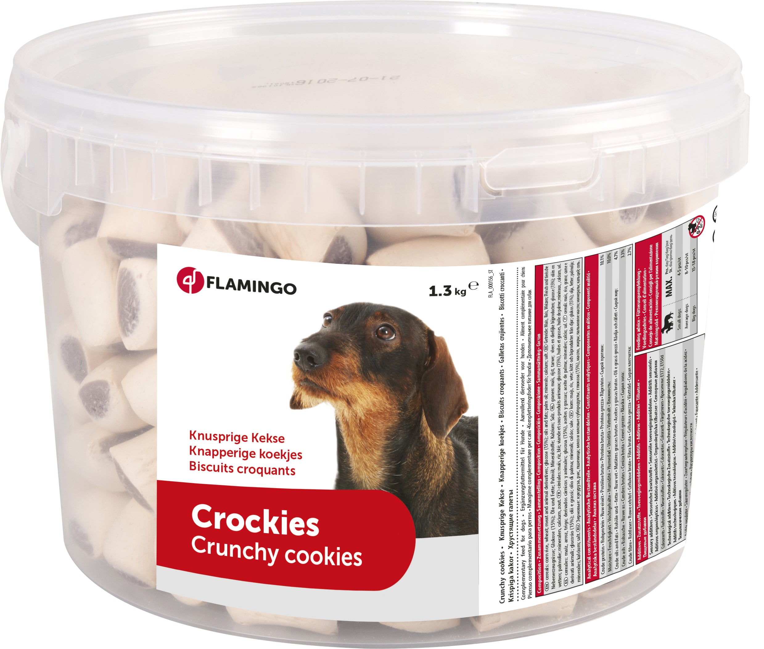 Hondenkoekjes Crockies Kip 1,30kg in Voordeel Emmer - Huisdierplezier
