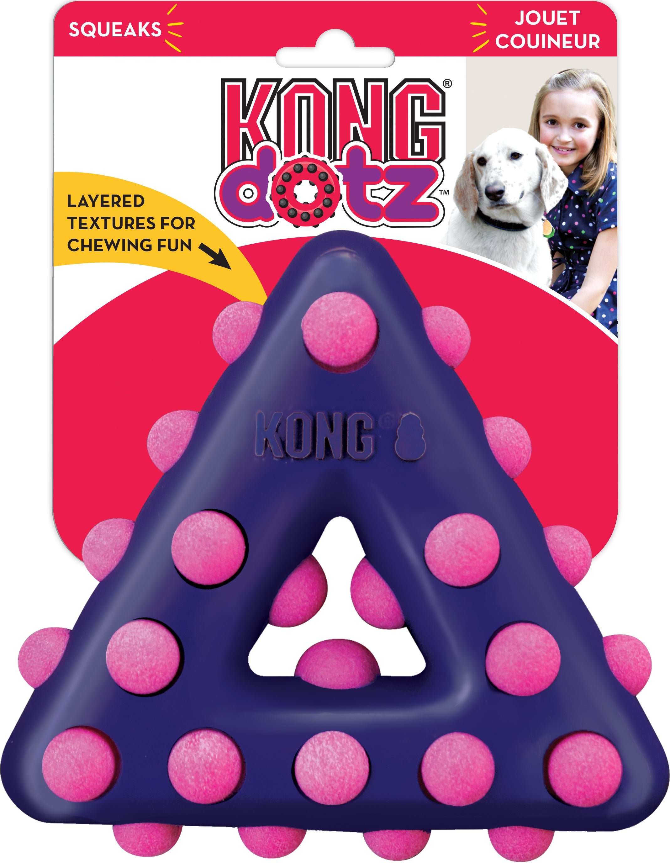 Kong hondenspeelgoed Dotz driehoek - Huisdierplezier