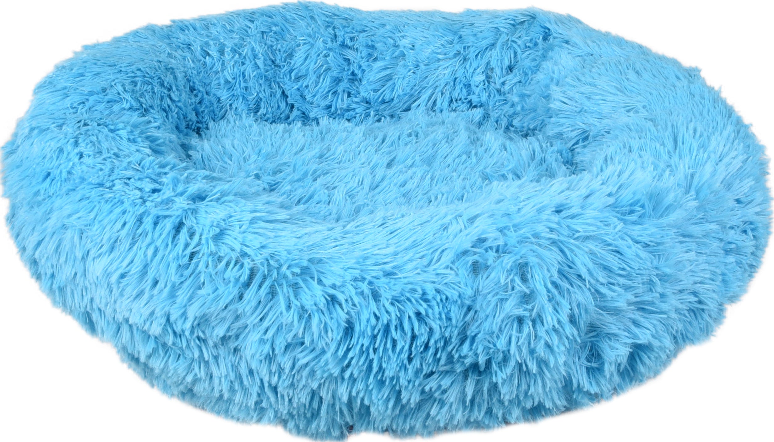 Fluffy Donut kattenmand rond blauw - Huisdierplezier