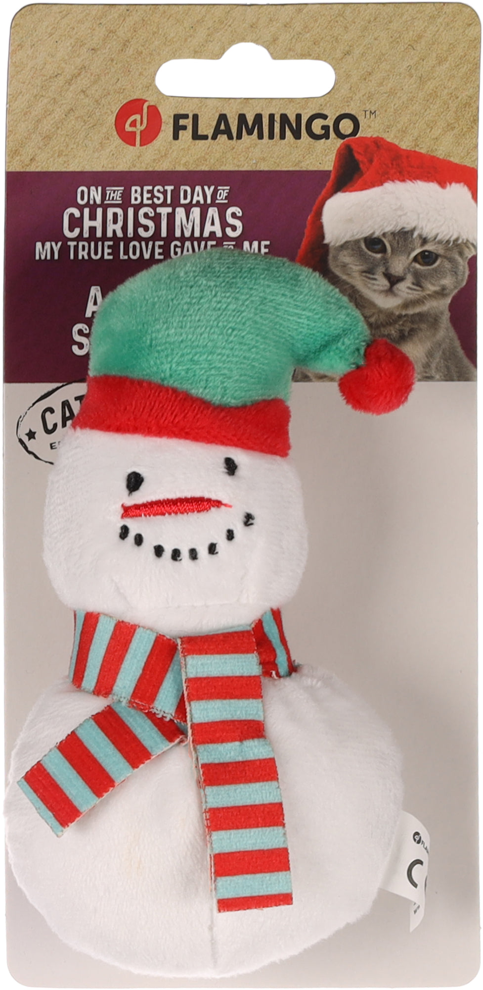 Kerst Knuffel Sneeuwpop kattenspeeltje - Huisdierplezier