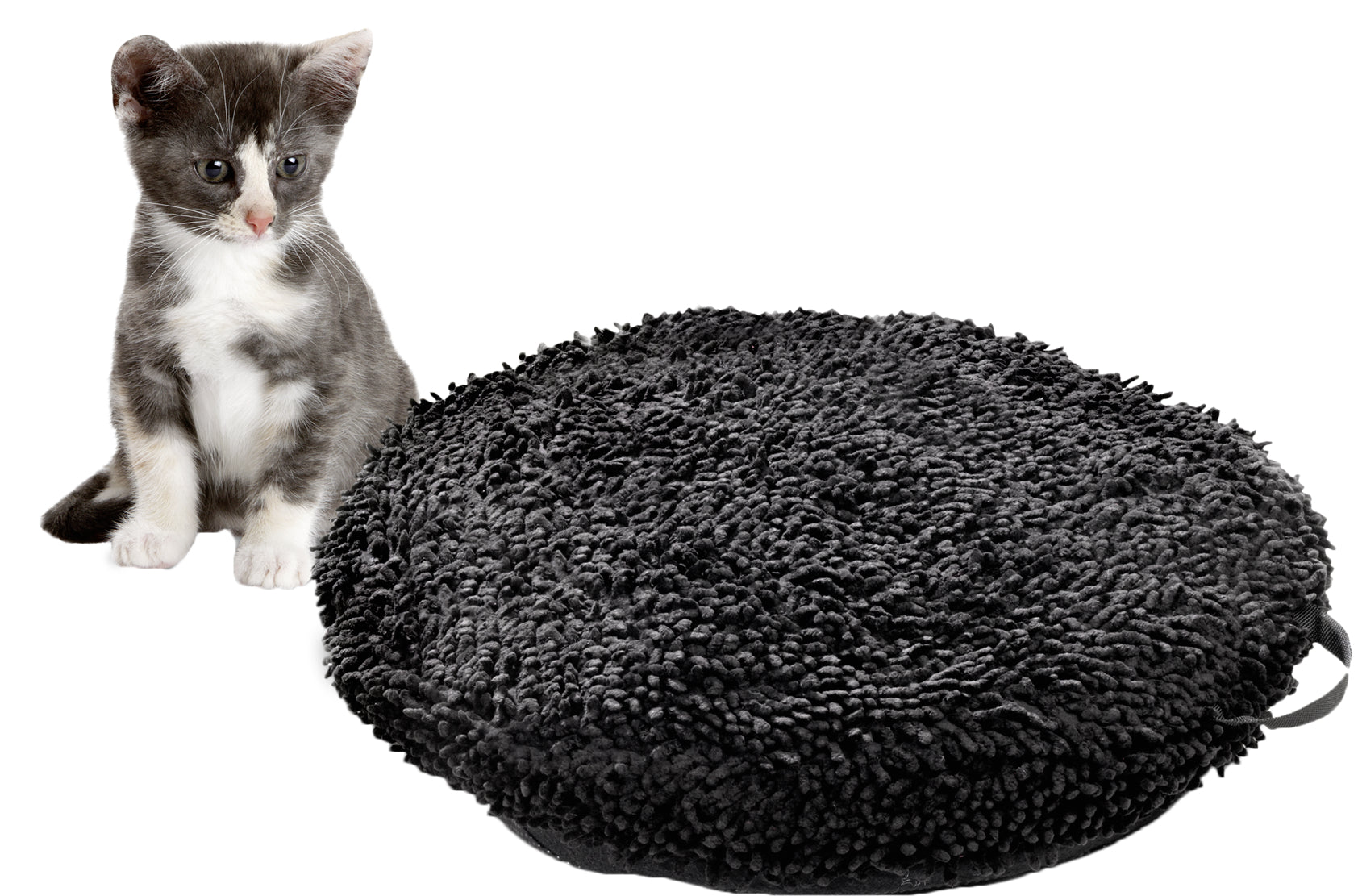 Catmaxx kattenkussen rond zwart - Huisdierplezier