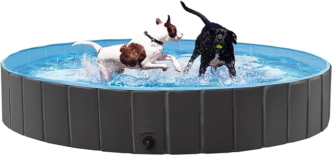 Verkoelend hondenzwembad Splash rond grijs