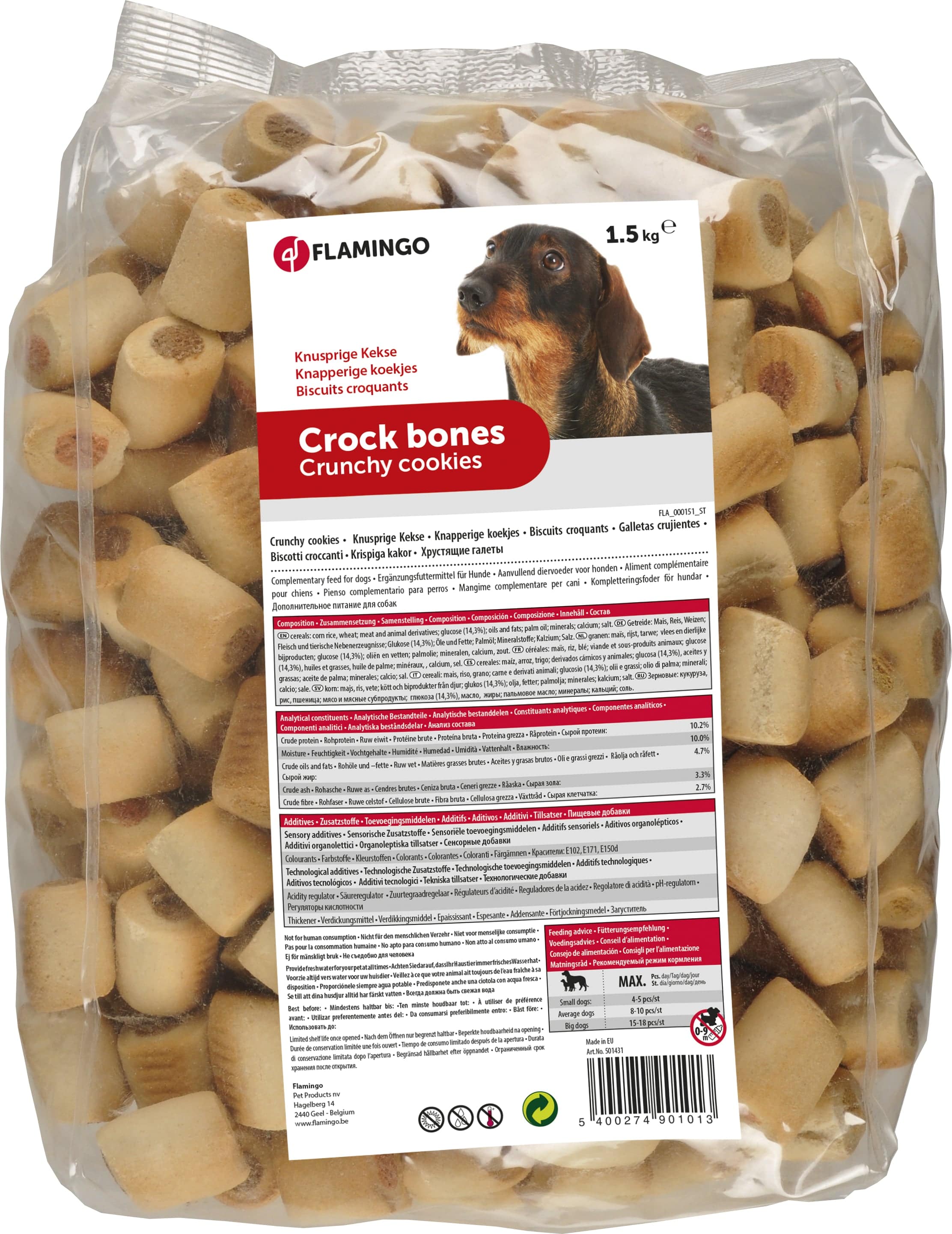 Hondenkoekjes Crock Kip 1,50kg - Huisdierplezier