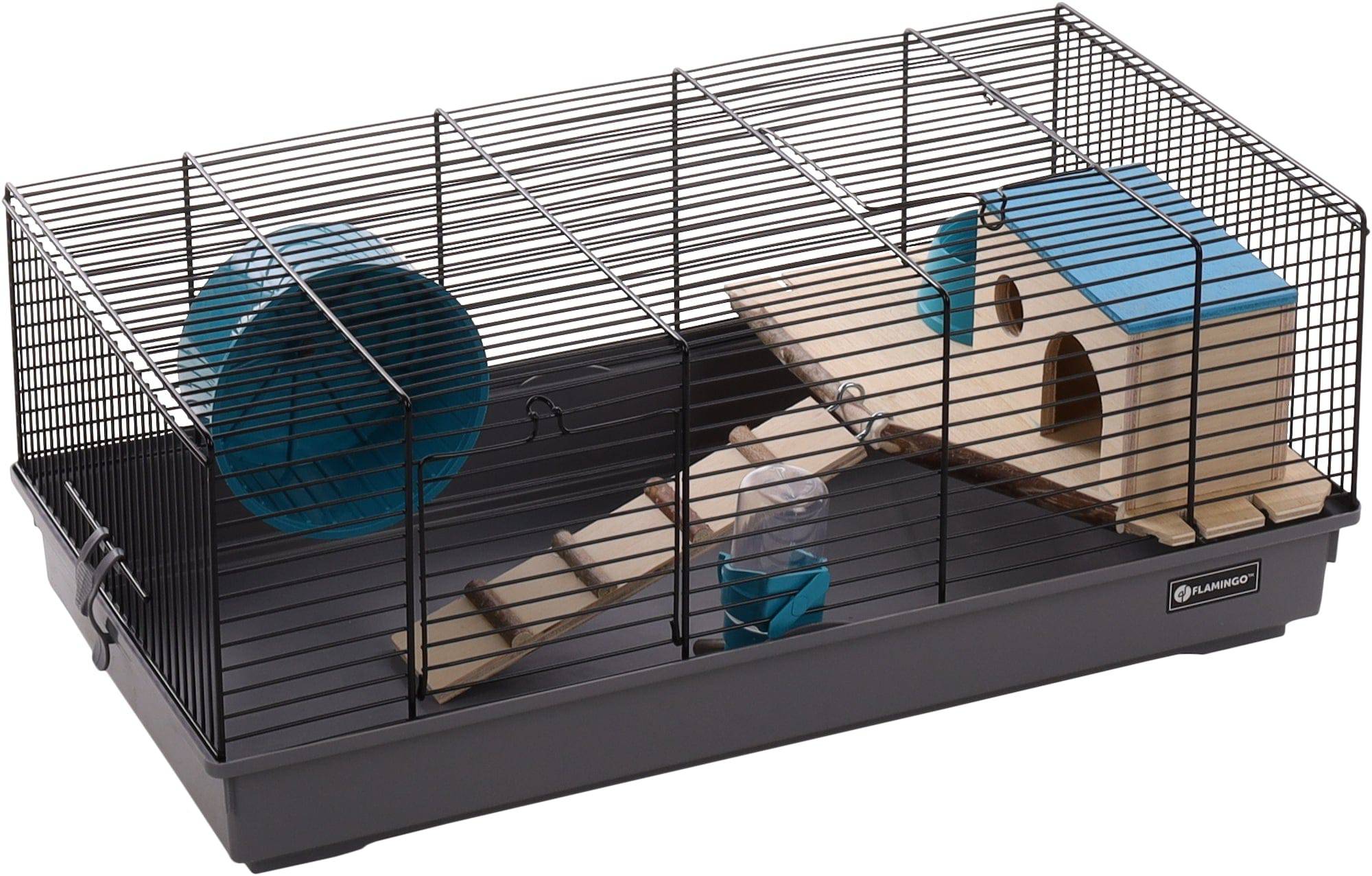 Hamsterkooi Jing met Houten Huisje - Huisdierplezier