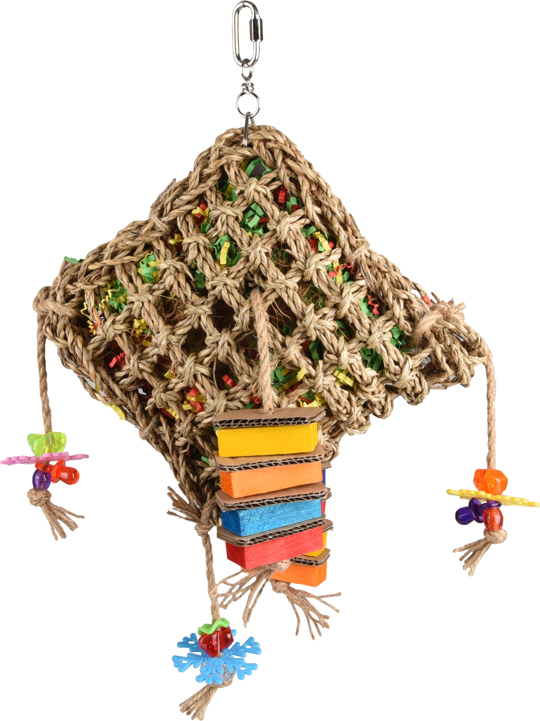 Papegaaien speelgoed Papyr Net vierkant - Huisdierplezier